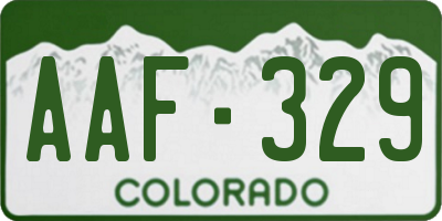 CO license plate AAF329