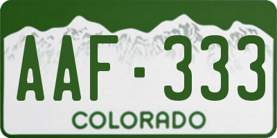CO license plate AAF333