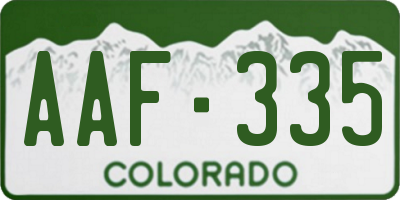 CO license plate AAF335