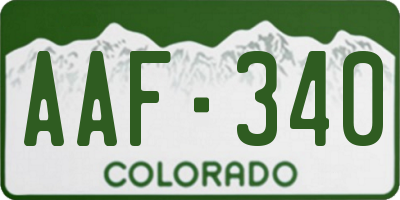 CO license plate AAF340
