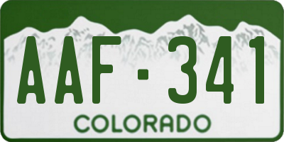 CO license plate AAF341