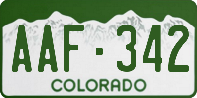 CO license plate AAF342