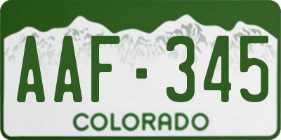 CO license plate AAF345