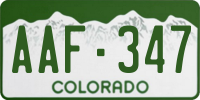 CO license plate AAF347