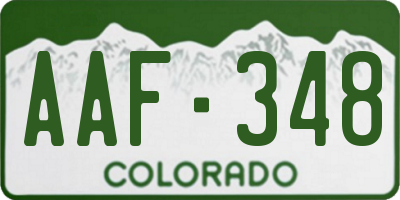 CO license plate AAF348