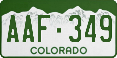 CO license plate AAF349