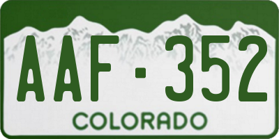 CO license plate AAF352