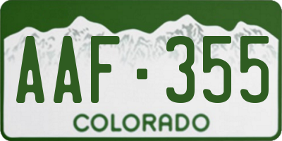 CO license plate AAF355