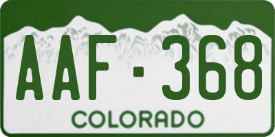 CO license plate AAF368
