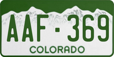 CO license plate AAF369