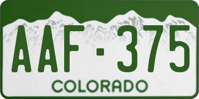 CO license plate AAF375