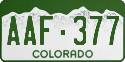 CO license plate AAF377