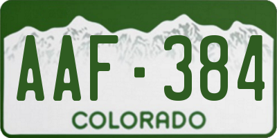 CO license plate AAF384