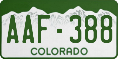 CO license plate AAF388