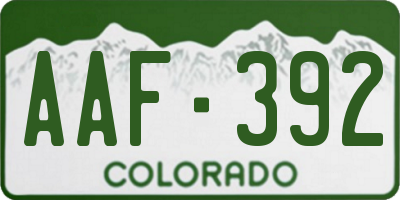 CO license plate AAF392