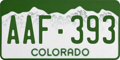 CO license plate AAF393