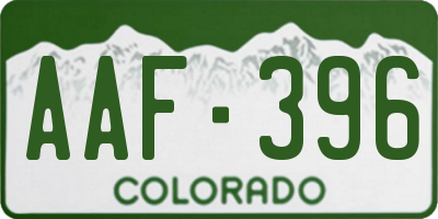 CO license plate AAF396