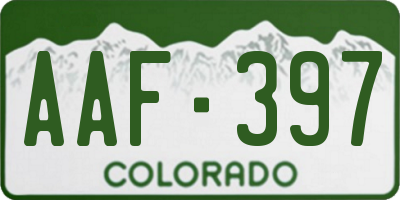 CO license plate AAF397