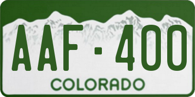 CO license plate AAF400