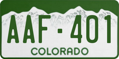 CO license plate AAF401