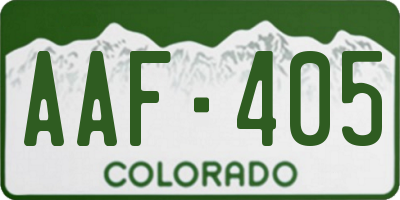CO license plate AAF405