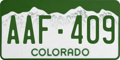 CO license plate AAF409