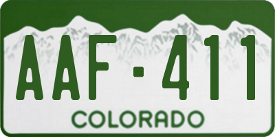 CO license plate AAF411