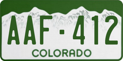 CO license plate AAF412