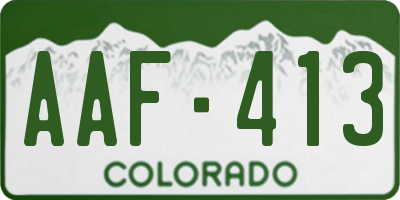 CO license plate AAF413