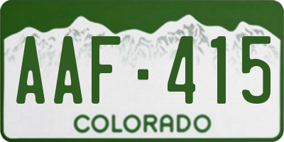 CO license plate AAF415