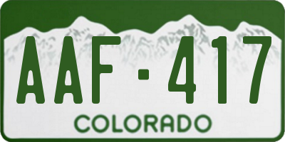 CO license plate AAF417