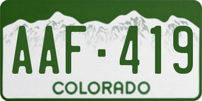 CO license plate AAF419