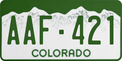 CO license plate AAF421