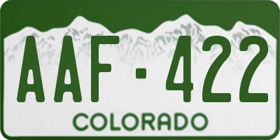 CO license plate AAF422
