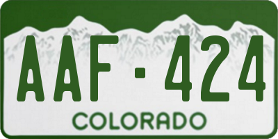 CO license plate AAF424