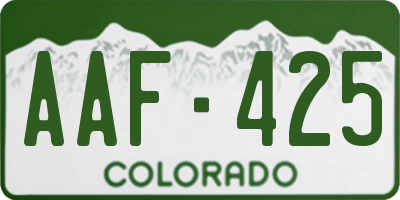 CO license plate AAF425