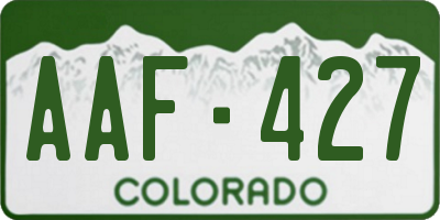 CO license plate AAF427