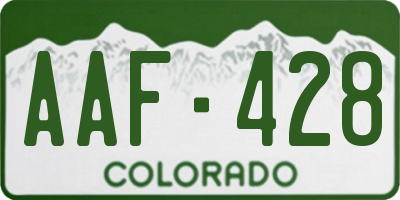CO license plate AAF428
