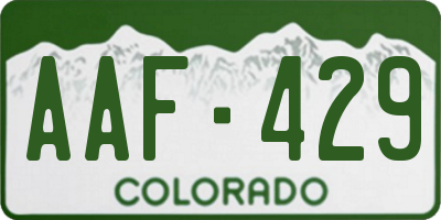 CO license plate AAF429