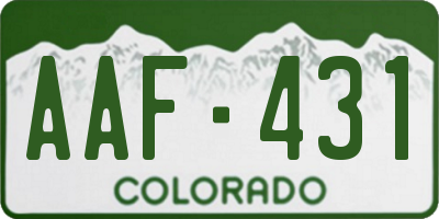 CO license plate AAF431