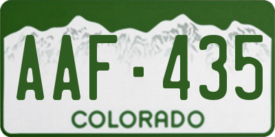 CO license plate AAF435