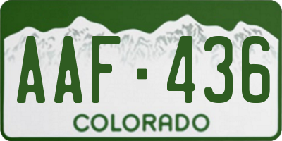 CO license plate AAF436
