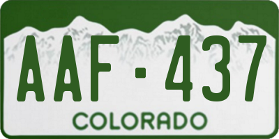 CO license plate AAF437
