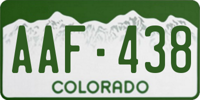 CO license plate AAF438