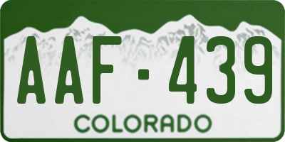 CO license plate AAF439