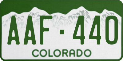 CO license plate AAF440