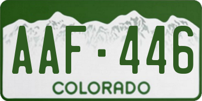 CO license plate AAF446