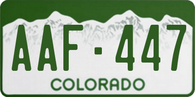CO license plate AAF447