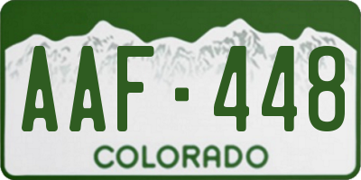 CO license plate AAF448