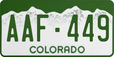 CO license plate AAF449